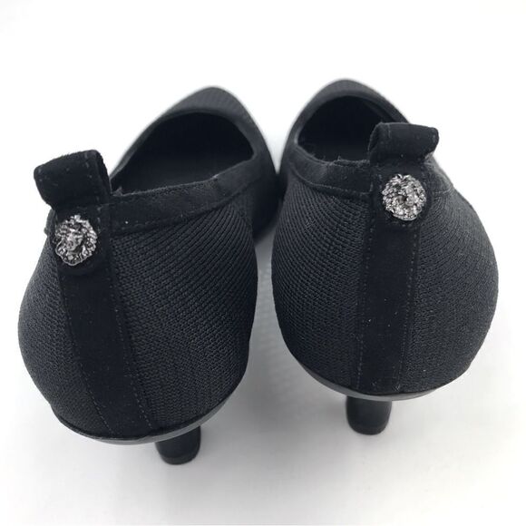 Anne Klein iflex REBECCA Black Perforated Mesh Slip On Pointed Toe Comfort Heels - Picture 10 of 16